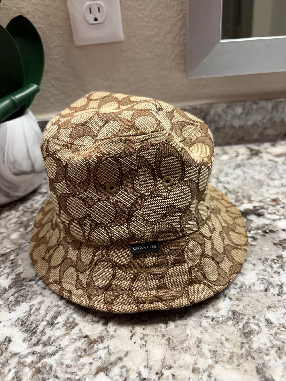 Coach Signature Canvas Bucket Hat - Tan/Brown - Picture 2 of 3